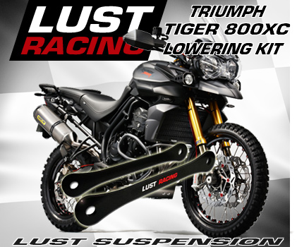Triumph Tiger 800XC lowering kit reduces the seat height