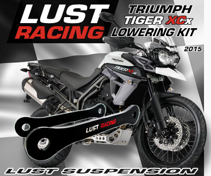 2015 Triumph Tiger 800 XCx lowering kit reduces the seat height